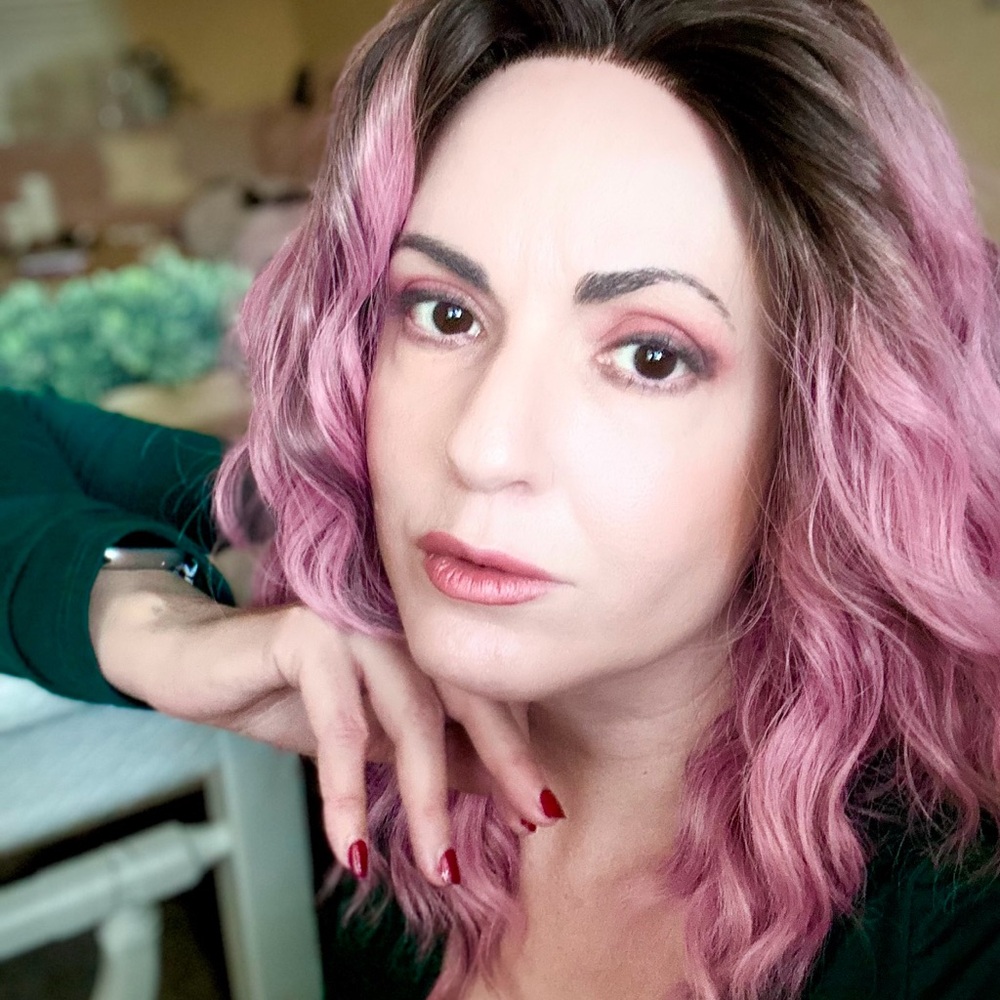 CSC PETITE Dolce Rose - Wavy Pink Ombre Wig with Darker Roots